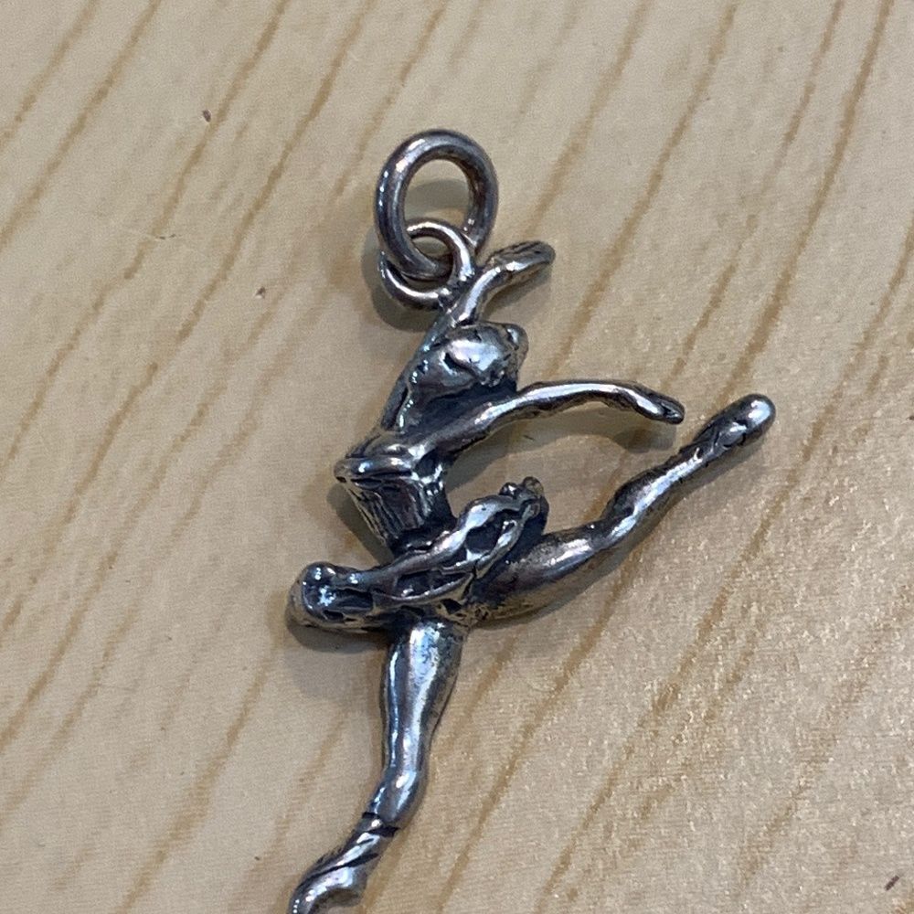 .925 Dancing Ballerina Sterling Silver Jewelry Charm #dancer
